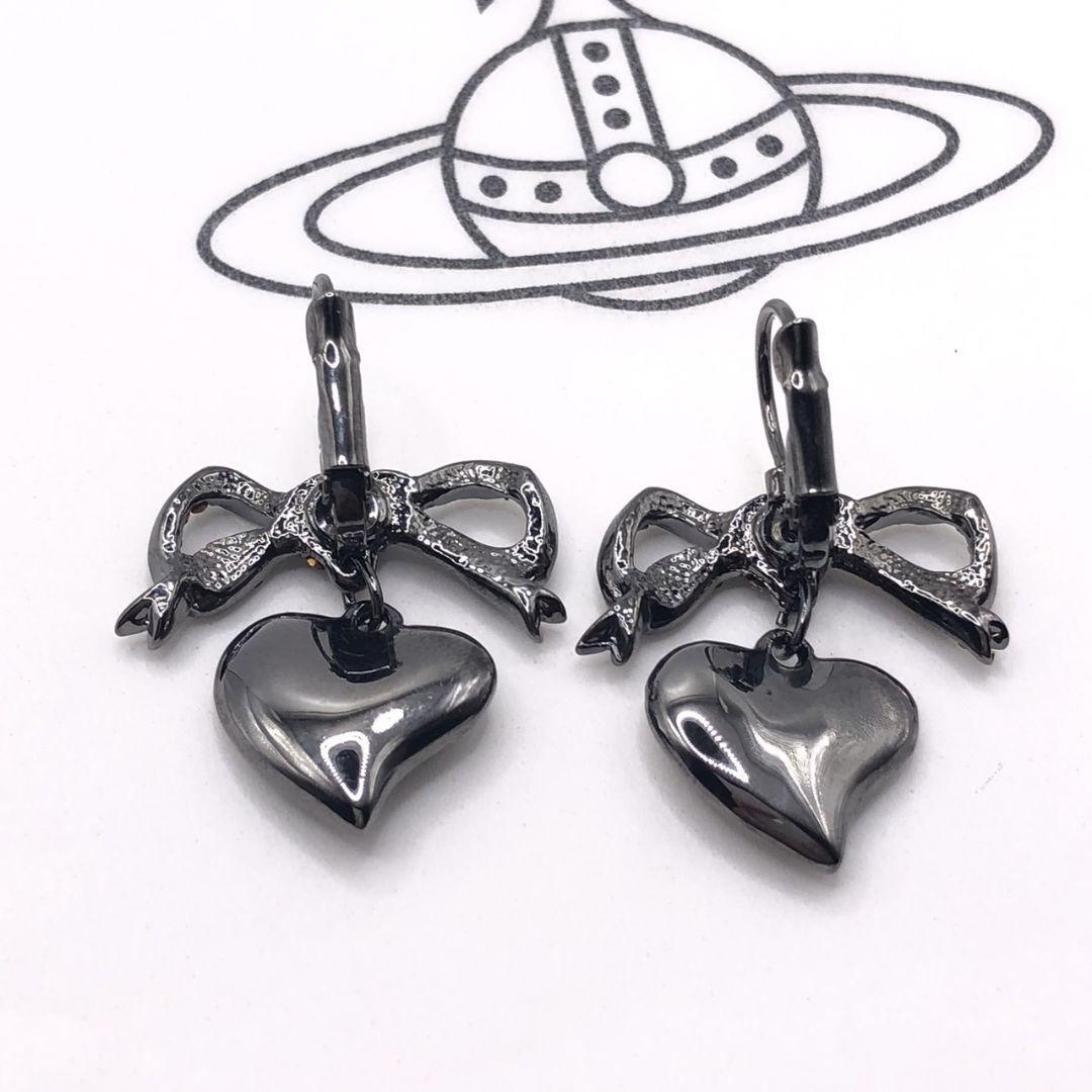 VIVIENNE WESTWOOD ロコフレトシャケット 3304000KW011H N401 Vivienne Westwood Earrings Pierced Ribbon Heart Gunmetal NO