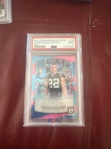 PSA 9 RC Christian McCaffrey 2017 Optic Pink Prizm Rated Rookie Holo Refractor