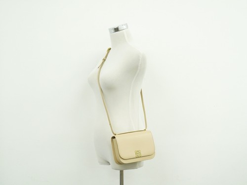 LOEWE Goya Small Leather Shoulder Crossbody Bag Beige Gold - Picture 7 of 15