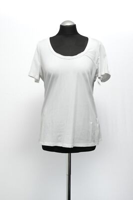HUGO BOSS ORANGE Toundis Womens T-Shirt XL White Crew Neck Short Sleeve Jersey + Silk