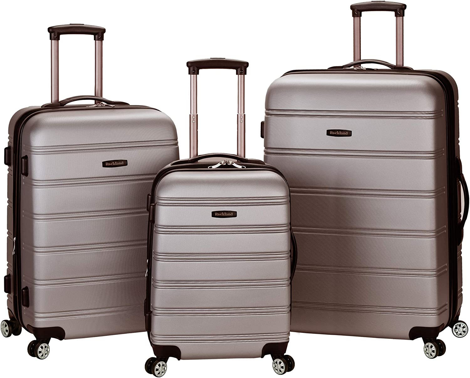 Melbourne Hardside Expandable Luggage with Spinner Wheels, Silver, 3-Piece Set (