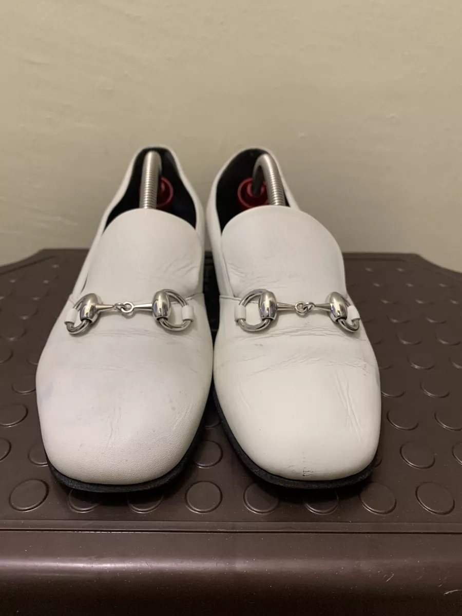 White cheap gucci flats