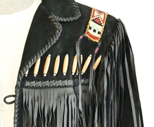 Scully Men's Boar Suede Fringe Jacket - 902-BRN - Picture 2 of 4