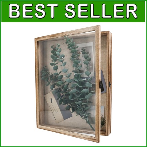 Beautiful Carbonized Black 13x16 Shadow Box Frame for Wedding Bouquets & Medals