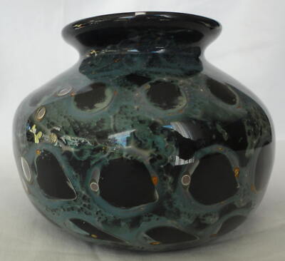 Glas: Eisch: Pfauenauge: Kugel-Vase!