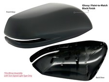 Smooth Black Mirror Cap for Honda 2016-2022 HR-V 2015-2022 CR-V Passenger Side