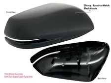 Smooth Black Mirror Cap for Honda 2016-2022 HR-V 2015-2022 CR-V Passenger Side