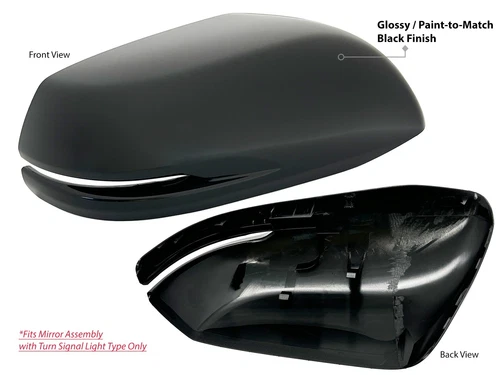 Smooth Black Mirror Cap for Honda 2016-2022 HR-V 2015-2022 CR-V Passenger Side