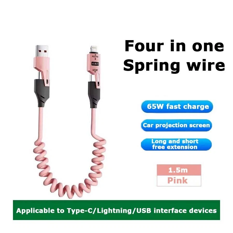 4 in 1 Multi-USB Charging Cable - MAX 240W Fast Charging/With USB A+ Type-C 5ft - Image 3 of 4