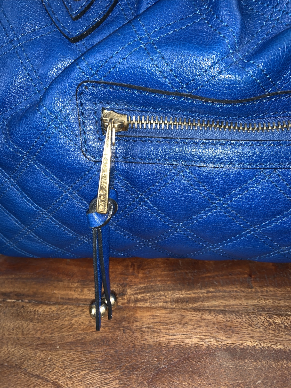 Y2K Marc Jacobs Blue Quilted Stam Bag Purse image 3