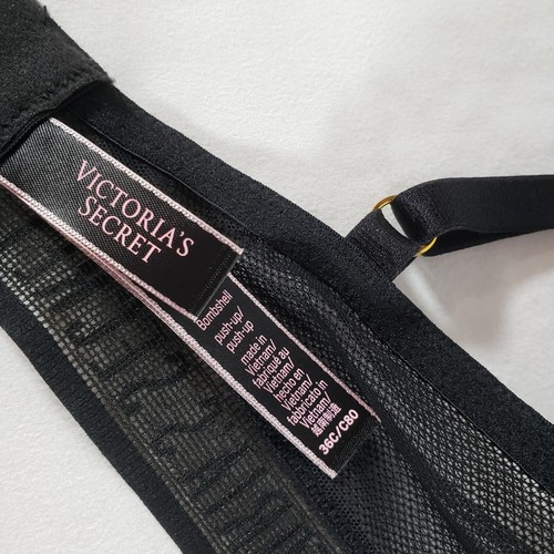Victoria's Secret 36C Bombshell BH Tauchen schwarz Riemen Spitze Overlay - Bild 6 von 7