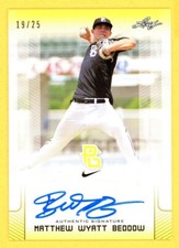MATTHEW WYATT BEDDOW 2017 Leaf PG Yellow Autograph Rookie Card AUTO SER # /25
