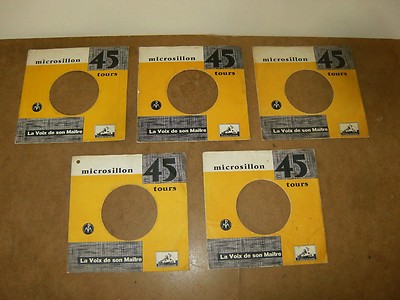 5 X ORIGINAL FACTORY RECORDS SLEEVE 45 RPM - LA VOIX DE SON MAITRE - HMV (80)