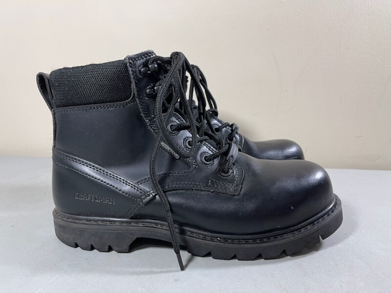 CRAFTSMAN MEN'S BLACK LEATHER LACE UP COMPOSITE TOE B… Gem