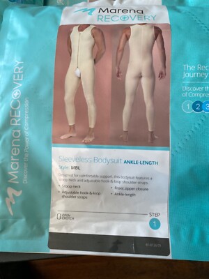 Marena Men s Recovery MBL sleeveless bodysuit  -ankle length  Size large