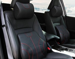 Car-Seat-Memory-Foam-Lumbar-Support-Neck-amp-Waist-Pillow-Rest-Cushion-Kit-Black