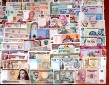 Lot 100 Different Mix World Banknotes From 50 Different Countries UNC Collection