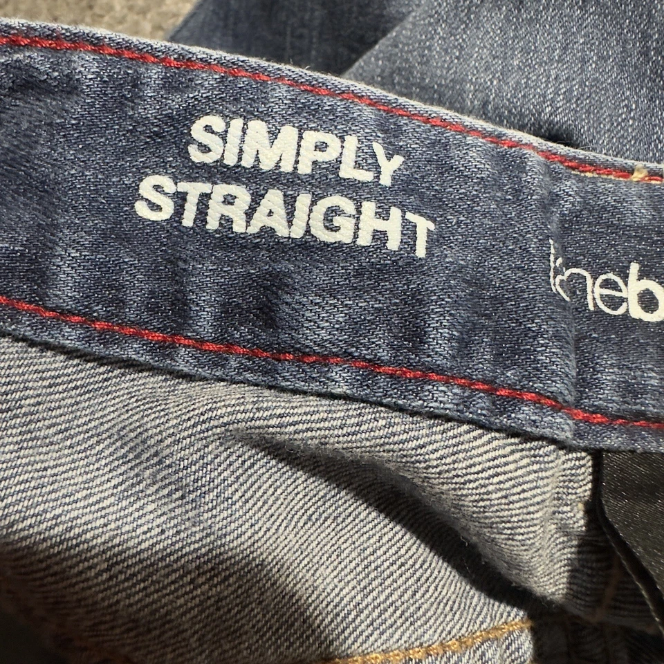 Pantalones de mezclilla Lane Bryant para mujer talla 14 simplemente rectos lavado oscuro azul Foto 3 de 4