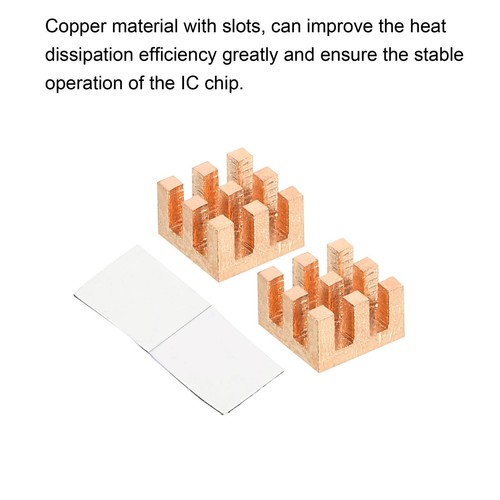 Copper Heatsink 10x10x6mm with Self Adhesive for IC Chipset Cooler 2pcs - Afbeelding 5 van 6