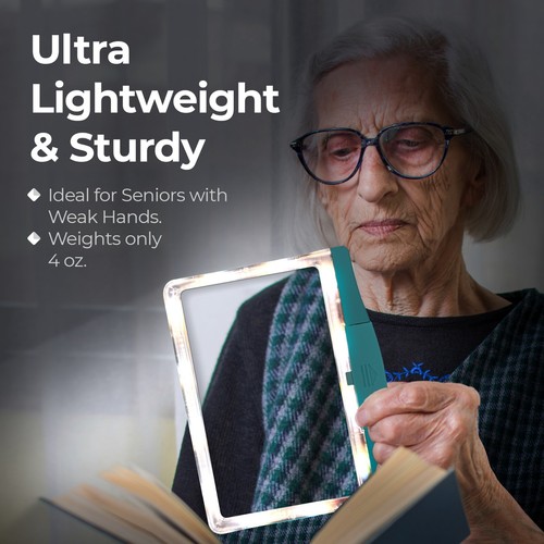 5X Page Magnifying Glass with 3 Lighting Modes for Reading & Low Vision Seniors - Picture 3 of 11