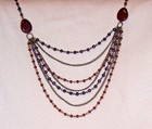 Brown & Purple Beaded Multi Strand Necklace, Earrings, Coordinating Bracelet L18 — photo 2