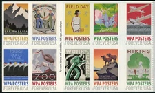 US Scott #5180-5189 WPA Posters Block of 10 From Pane 5189b MNH****FREE SHIP****