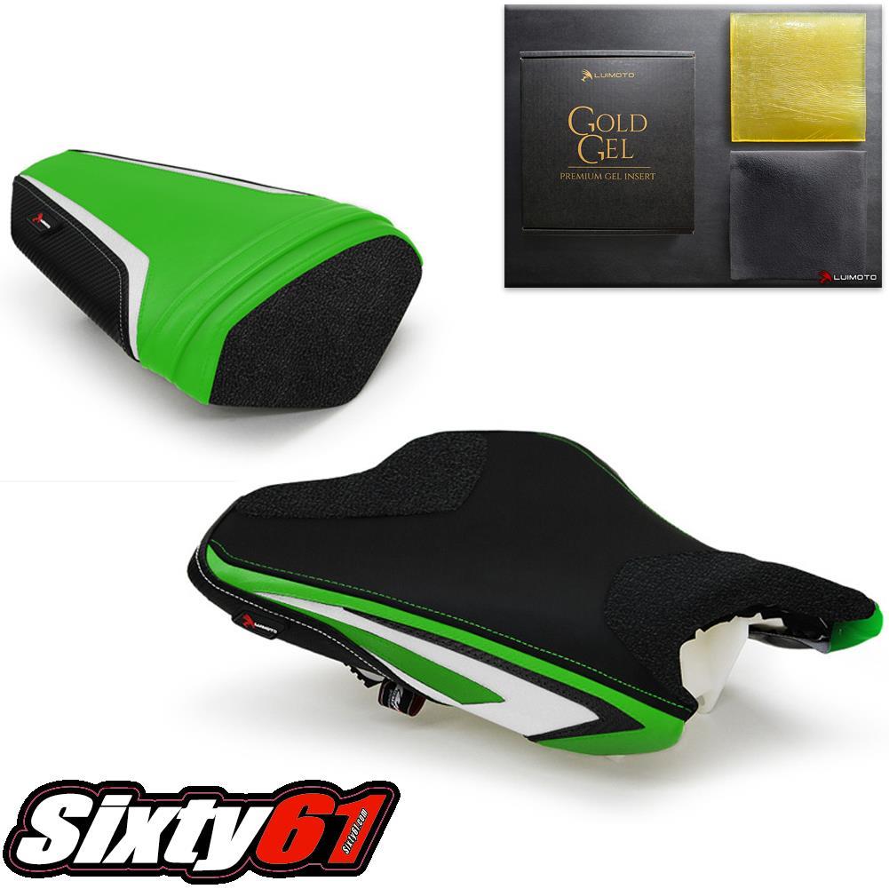 ジェル Kawasaki ZX6R Seat Covers with Gel 2013-2018 Anniversary Front