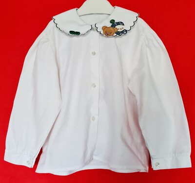 VINTAGE DO DI PETTO OKTOBERFEST DIRNDL TYROL COTTON GIRLS BLOUSE US 03 EU 98