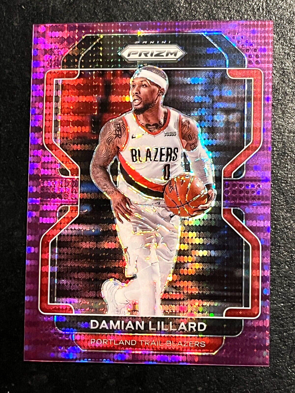 2021-22 Prizm Damian Lillard Purple Pulsar Prizm Refractor SSP #'d 07/35