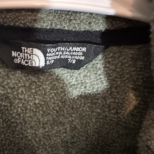 The North Face Youth S 7/8 Fleece Jacket Warm Full Zip Gray Black Small Coat - Picture 5 of 5