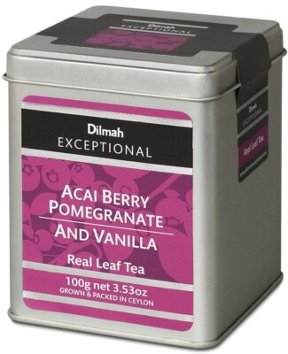 DILMAH Exceptional Loose Black Tea Acai Berry, Pomegranate and Vanilla Tin 100g
