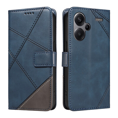 Für Redmi Note 13 12 11 10 8T 8 Colorblock Leder Geldbörse Etui Handyhülle Cover