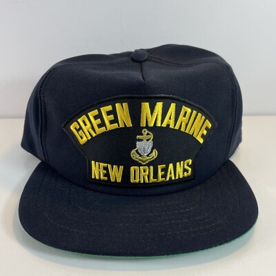 VTG Green Marine New Orleans Snap Back Hat New Era PRO Design Made In USA