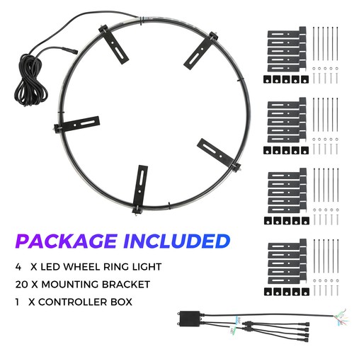 Luces de anillo de rueda RGB de 15,5"" luz de llanta LED Bluetooth control remoto y aplicación para Ford F-150 - Imagen 8 de 18