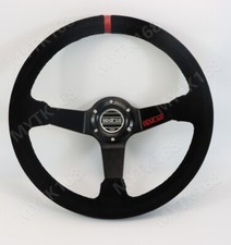 Sparco 14 Inch General Purpose Suede Red Steering Wheel Body Mat Racing 340mm Sparco 14 Inch General Purpose Suede Red Steering Wheel Body Mat Racing 340mm