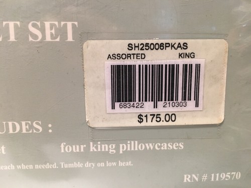 Metropolitan Luxury Hotel Collection 500TC King Sheet Set Stripe- Ivory-New - Picture 5 of 5