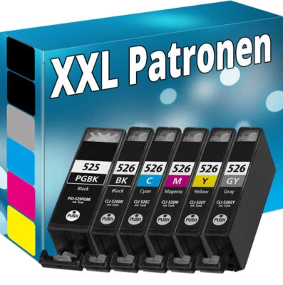 XXL Cartouches D'Encre Pour Canon PGI-525 CLI-526 IP4850 IP4950 MG5150 MG5 - Photo 1/4