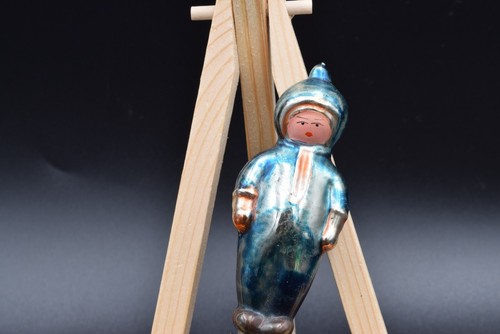 RRR 1960s! VTG russian Glass Xmas Ornament toy SPACE cosmonaut old Gagarin doll - Picture 17 of 18