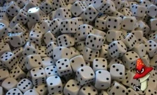 12 x Opaque 14mm D6 White with Black dots  Dice & Games   D&D RPG