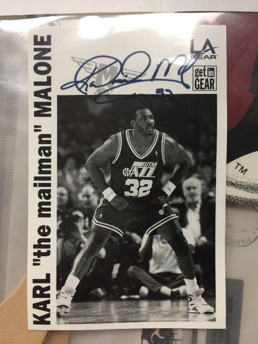 Karl Malone inscribed MAILMAN SIGNED autograph 4x6 Photo LA Gear - Picture 2 of 4