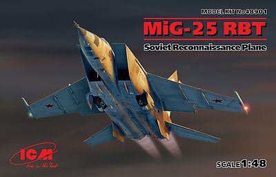 MiG-25 RBT, Soviet Reconnaissance Plane (Plastic model kit) 1/48 ICM 48901