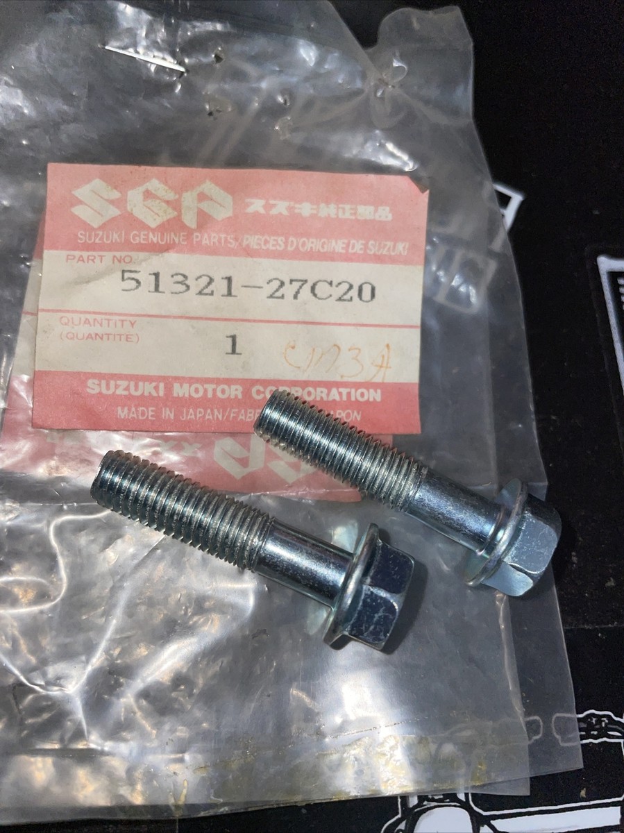 NOS OEM 1990 Suzuki RM250 handlebar clamp bolt 51321-27C20 Qty 2