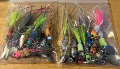 Hand Tied Fishing Jigs Various Sizes And Colors Freshwater Fishing With Spinners