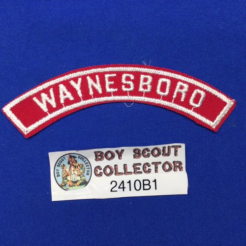Boy Scout RWS Red White Half Community Strip Waynesboro Patch 2410B1