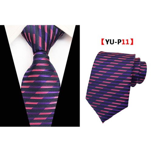 Mens Paisley Stripe Floral Wave Pattern Jacquard Necktie 8cm Wide Casual Tie - Picture 11 of 19