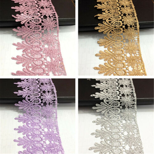 1 Yard Crochet Lace Trim Ribbon Wedding Applique Dress Sewing Craft 3.15'' Width - Picture 1 of 8