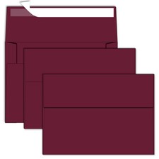 50 PCS A7 Burgundy Red Envelopes 5x7 Inch Self Seal Wedding Invitation Card