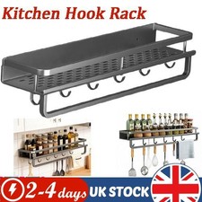 Kitchen Hook Spice Rack Wall Mounted Utensil Rack Kitchen Shelf Organiser -60cm