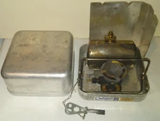 VINTAGE OPTIMUS 99 BACKPACKING STOVE & ALUMINUM BOX UNTESTED SWEDEN