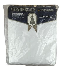 Wondercale By Springmaid No-Iron Percale Day Fitted Sheet 33x75 Made In USA
